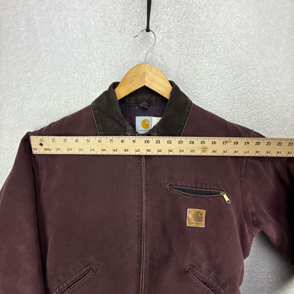 Vintage‎ Carhartt Detroit Jacket Blanket Lined Mens Medium J43 BRG Burgundy EUC - Picture 10 of 16